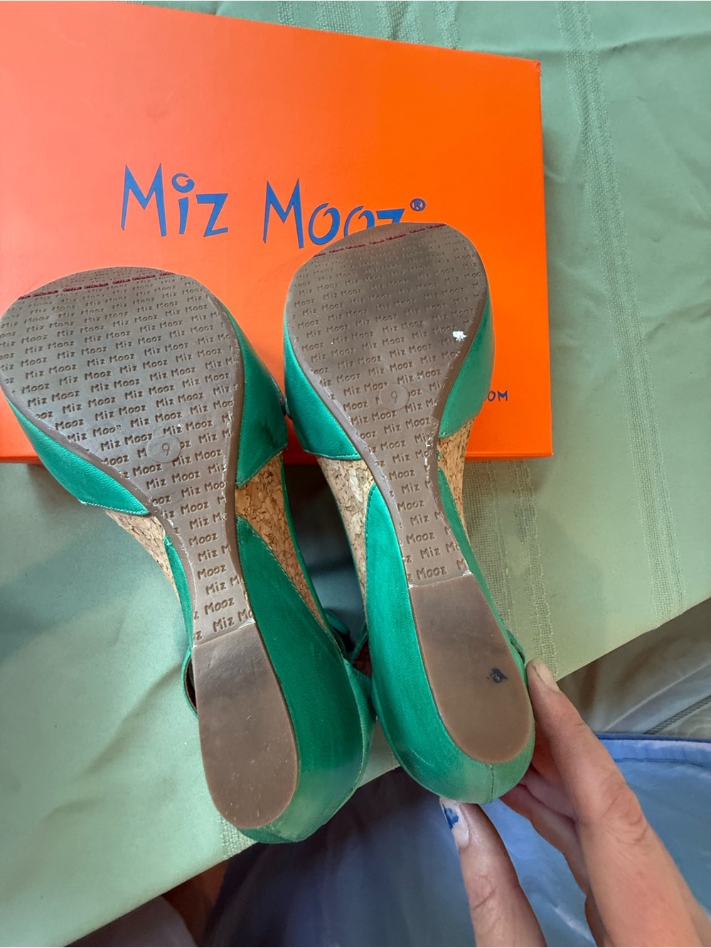 Miz Mooz Yael Ankle-Strap Sandal Wedge Green 9 - Picture 5 of 10